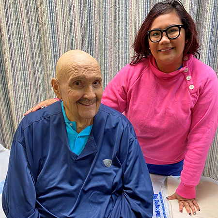 UF Health Central Florida interventional cardiologist Maria Baldasare, MD, and her patient, Philip Martin, of Summerfield, Fla. 